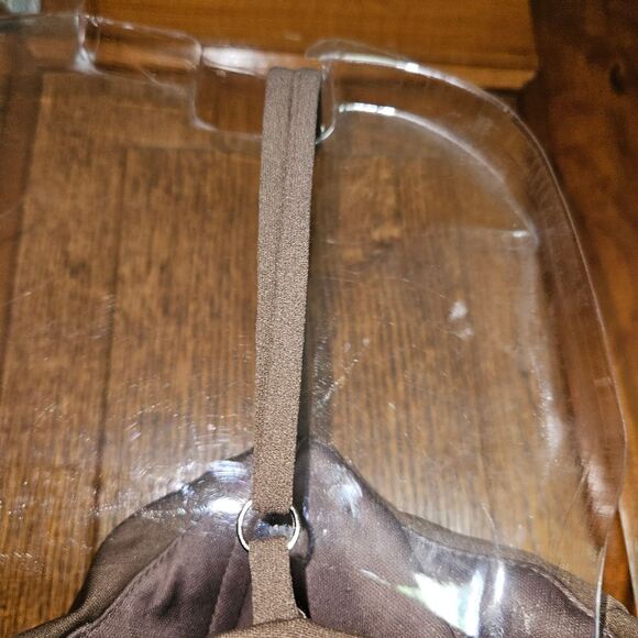 COMMENSE Brown Velvet Velour Draped Halter Camisole Top size L NWT - Picture 3 of 6